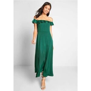 Ruffled and Radiant Off-the-Shoulder Dress - Size Medium